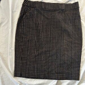 size large black plaid  stretch top womens skirt casual formal